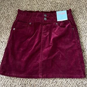 NWT Girls Cat & Jack corduroy skirt large 10/12 burgundy/maroon